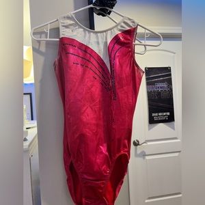 gymnastics leotard size small with matching headband - missing a few sequins